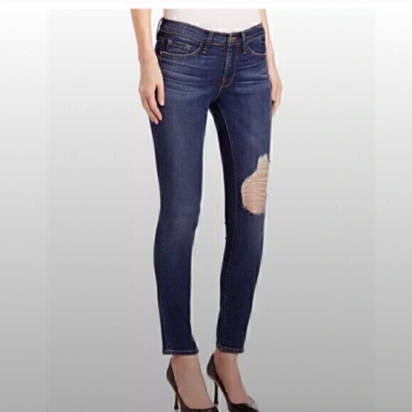 Frame Le Skinny de Jeanne in Stellar Distressed Wash Jeans - Picture 1 of 7